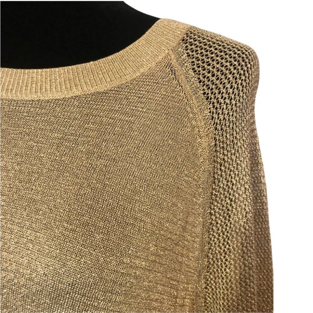 Michael Michael Kors Sparkle Knit Mesh Sleeve Top